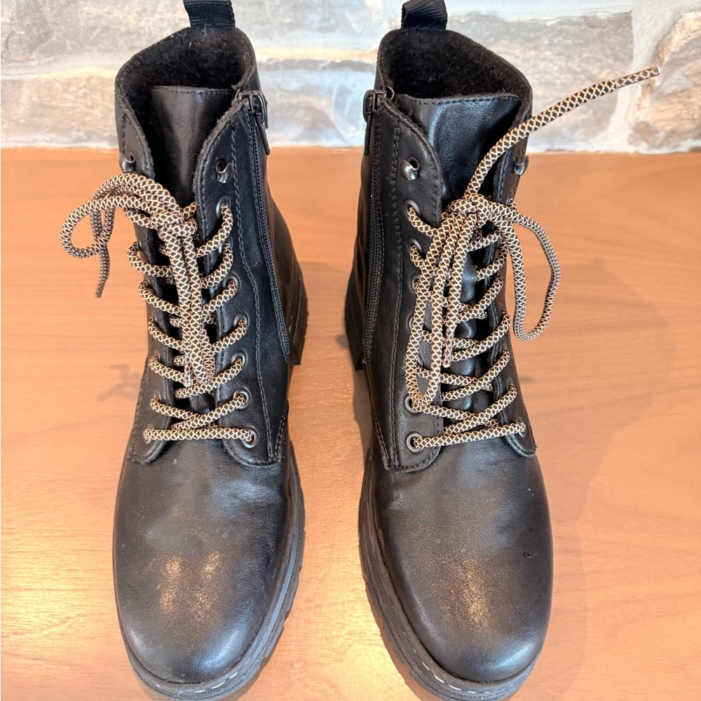 Reiker Black Lace-Up Combat Boots - Picture 2 of 9